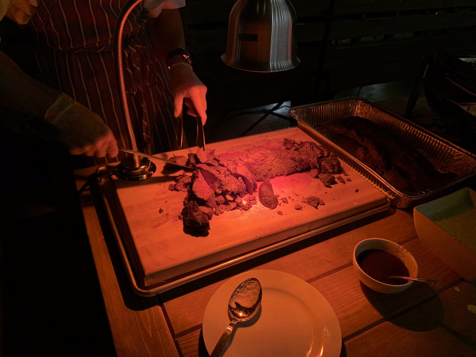 Warm evening arrival path at Point Preserve